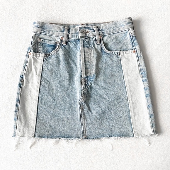 Mango Paneled Dual Denim Skirt - Picture 4 of 11